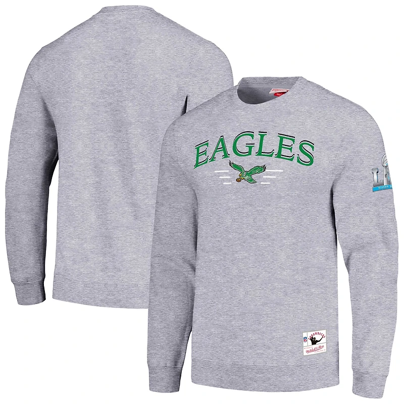 Men's Mitchell & Ness Gray Philadelphia Eagles Rings 2.0 Pullover Sweatshirt