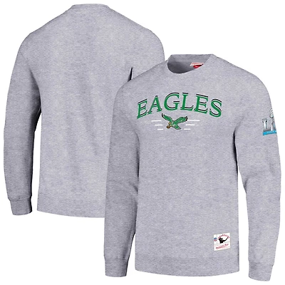 Men's Mitchell & Ness Gray Philadelphia Eagles Rings 2.0 Pullover Sweatshirt