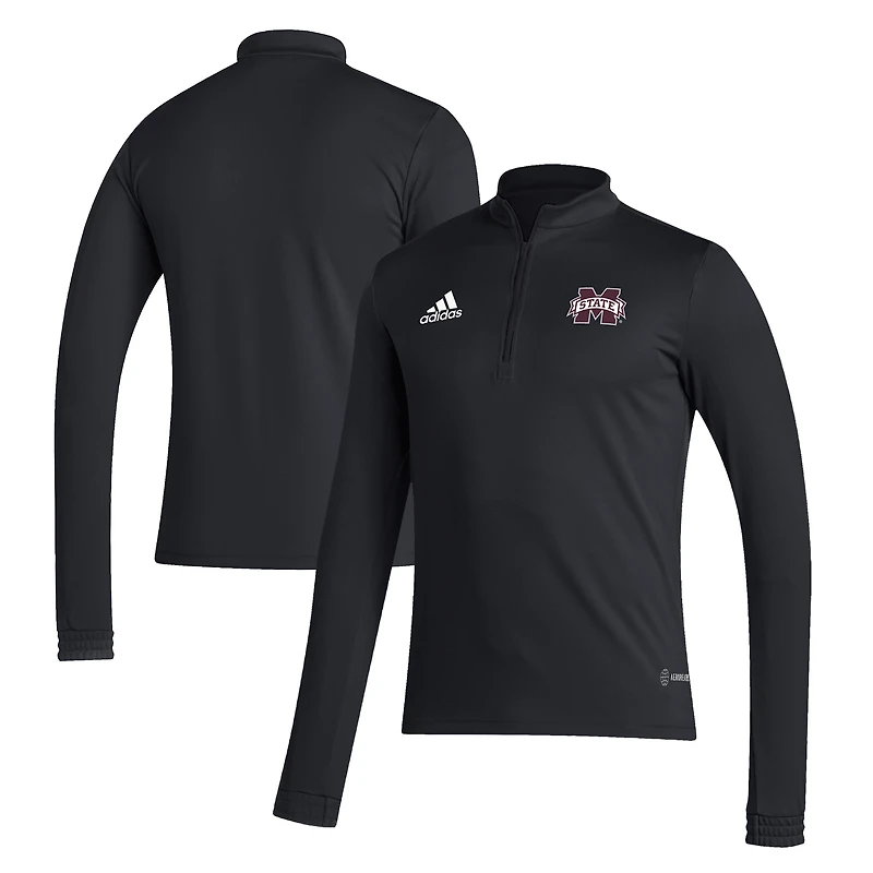 Men's adidas Black Mississippi State Bulldogs Entrada 22 Training Quarter-Zip Pullover Top