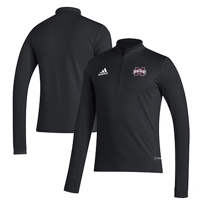 Men's adidas Black Mississippi State Bulldogs Entrada 22 Training Quarter-Zip Pullover Top