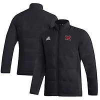 Men's adidas  Black Miami University RedHawks Midweight Full-Zip Jacket