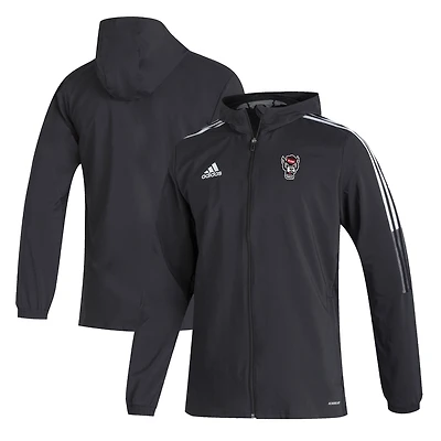 Men's adidas  Black NC State Wolfpack Tiro 21 Full-Zip Windbreaker Jacket