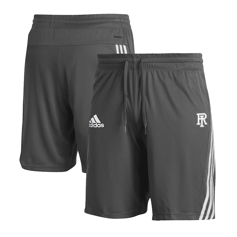 Men's adidas  Gray Rhode Island Rams Three-Stripe Knit Shorts