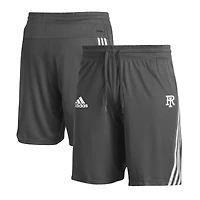 Men's adidas  Gray Rhode Island Rams Three-Stripe Knit Shorts