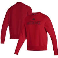 Women's adidas  Red Miami University RedHawks Premium Retro Pullover Sweatshirt