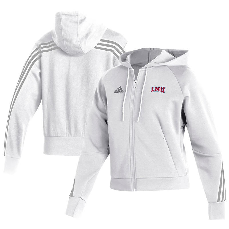 Women's adidas White Loyola Marymount Lions Fashion Decorated Full-Zip Hoodie