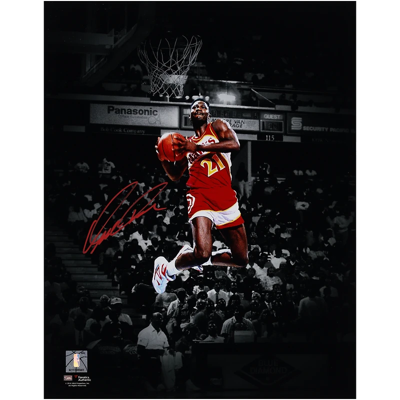 Dominique Wilkins Atlanta Hawks Autographed 11" x 14" Reverse Dunk Spotlight Photograph