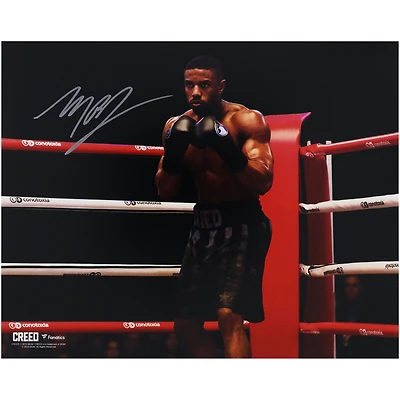 Michael B. Jordan Creed II Autographed 16" x 20" In Corner Wearing Black Trunks Photograph