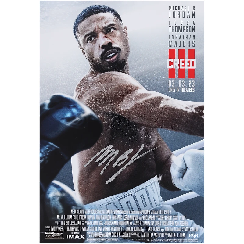 Michael B. Jordan Creed III Autographed 11" x 17" Movie Poster