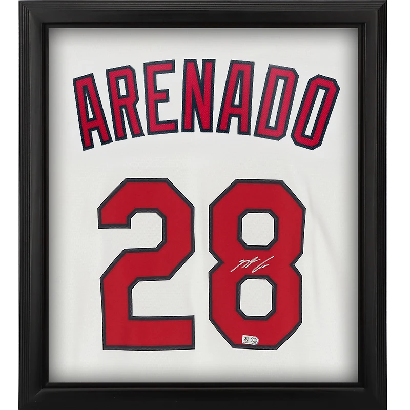 Nolan Arenado St. Louis Cardinals Autographed Framed White Nike Replica Jersey Shadowbox