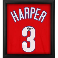 Bryce Harper Philadelphia Phillies Autographed Framed Scarlet Nike Replica Jersey Shadowbox