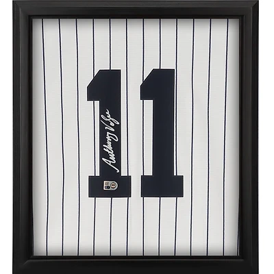 Anthony Volpe New York Yankees Autographed Framed White Nike Replica Jersey Shadowbox