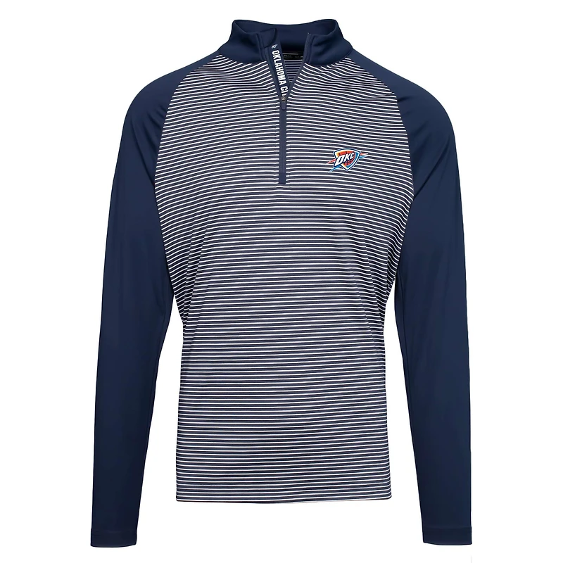 Men's Levelwear Navy Oklahoma City Thunder Charter Insignia Core Quarter-Zip Pullover Top