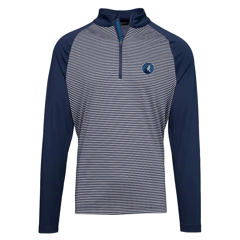 Men's Levelwear Navy Minnesota Timberwolves Charter Insignia Core Quarter-Zip Pullover Top