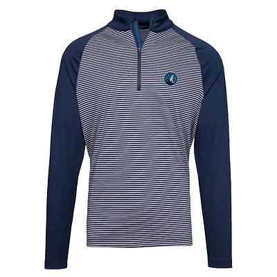 Men's Levelwear Navy Minnesota Timberwolves Charter Insignia Core Quarter-Zip Pullover Top