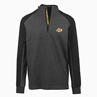 Men's Levelwear Black Los Angeles Lakers Galaxy Insignia Core Quarter-Zip Pullover Top