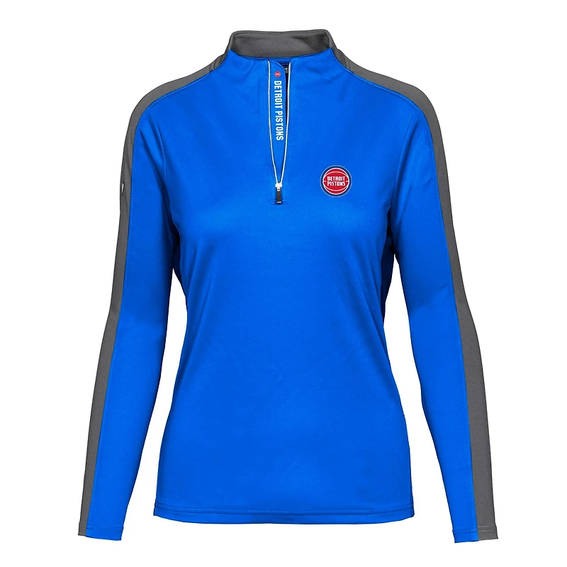 Women's Levelwear Blue Detroit Pistons Remi Insignia Core Quarter-Zip Pullover Top