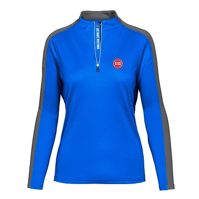Women's Levelwear Blue Detroit Pistons Remi Insignia Core Quarter-Zip Pullover Top