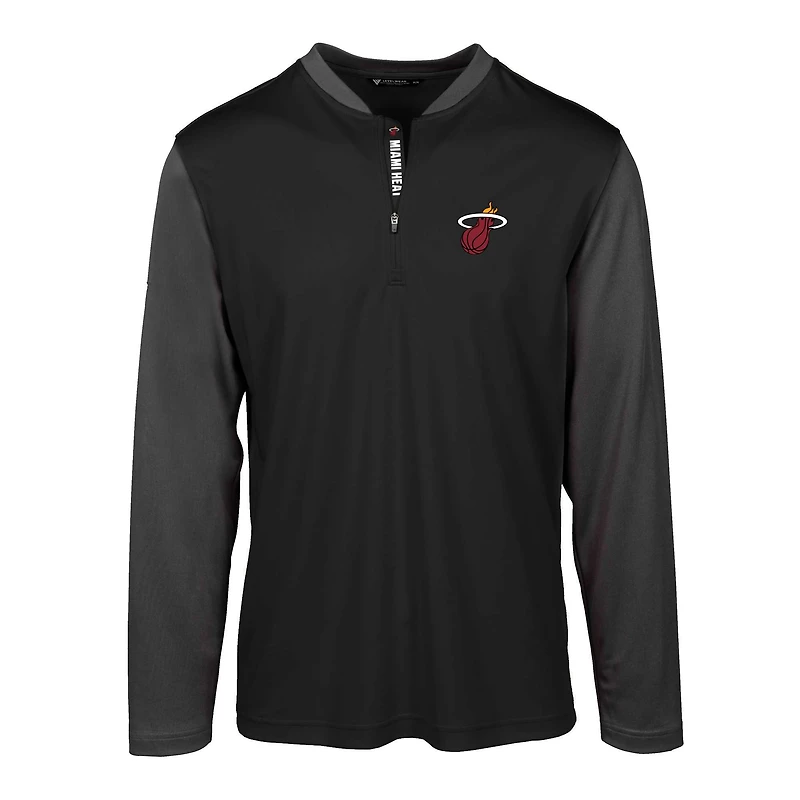 Men's Levelwear Black Miami Heat Spector Insignia Core Quarter-Zip Pullover Top
