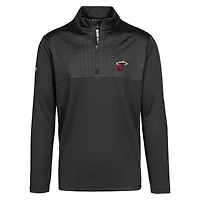 Men's Levelwear Black Miami Heat Truth Insignia Core Quarter-Zip Pullover Top