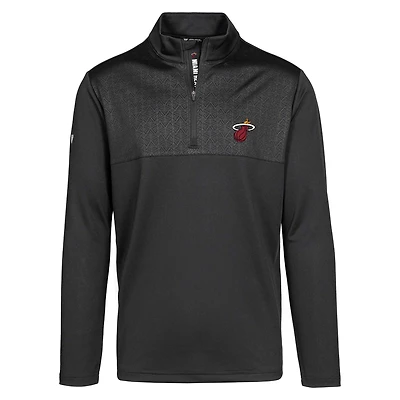Men's Levelwear Black Miami Heat Truth Insignia Core Quarter-Zip Pullover Top