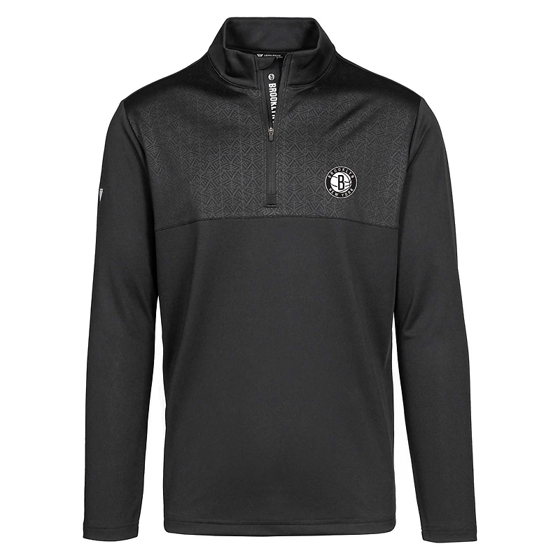 Men's Levelwear Black Brooklyn Nets Truth Insignia Core Quarter-Zip Pullover Top