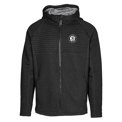 Men's Levelwear Black Brooklyn Nets Durham Insignia Core Full-Zip Hoodie