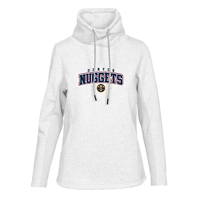 Women's Levelwear White Denver Nuggets Loop Pullover Sweatshirt