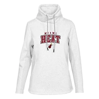 Women's Levelwear White Miami Heat Loop Pullover Sweatshirt