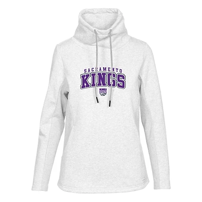 Women's Levelwear White Sacramento Kings Loop Pullover Sweatshirt