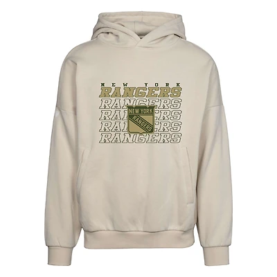 Men's Levelwear Cream New York Rangers Contact Down The Line Pullover Hoodie