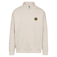 Men's Levelwear Cream Edmonton Oilers Murray Delta Badge Quarter-Zip Pullover Top