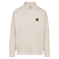 Men's Levelwear Cream Boston Bruins Murray Delta Badge Quarter-Zip Pullover Top