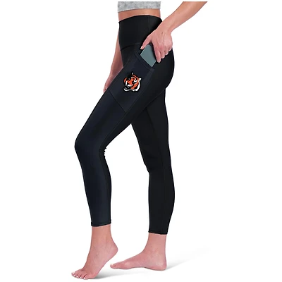 Women's Certo  Black Cincinnati Bengals High Waist Two-Pocket Leggings