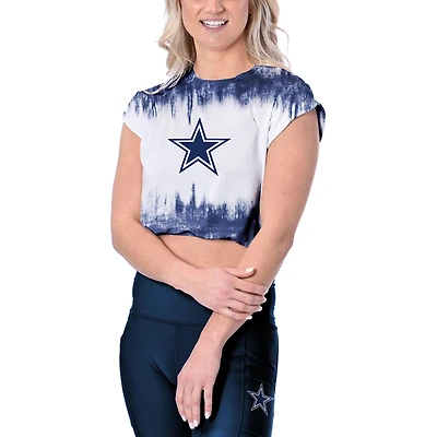 Women's Certo White Dallas Cowboys Cropped Framework T-Shirt