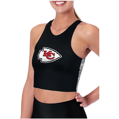 Women's Certo  Black Kansas City Chiefs Crosstown Long Line Sports Bra