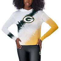 Women's Certo  White Green Bay Packers Rundown Lightweight Pullover Hoodie