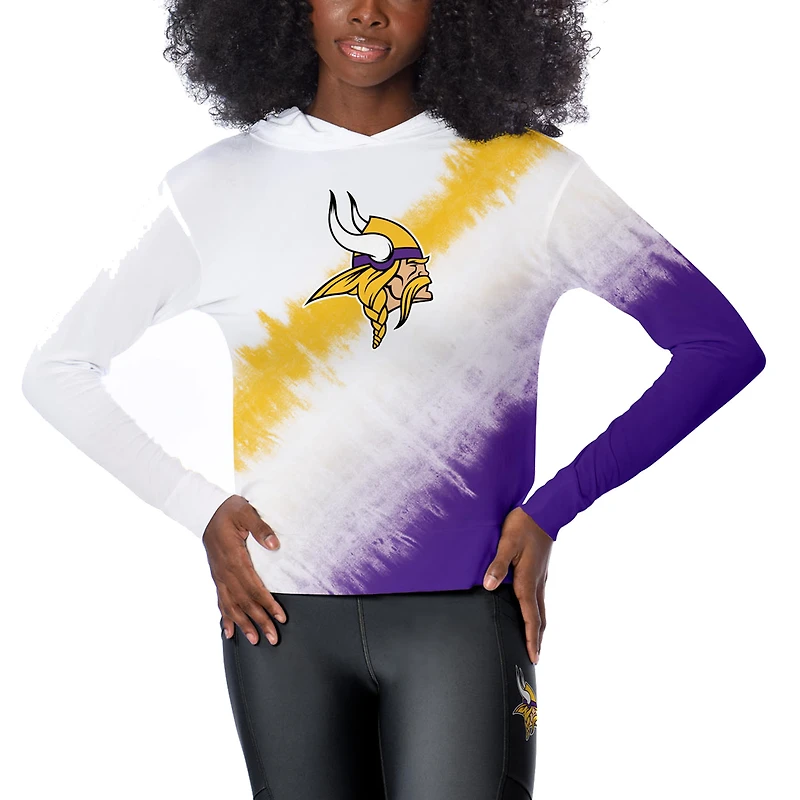 Women's Certo  White Minnesota Vikings Rundown Lightweight Pullover Hoodie