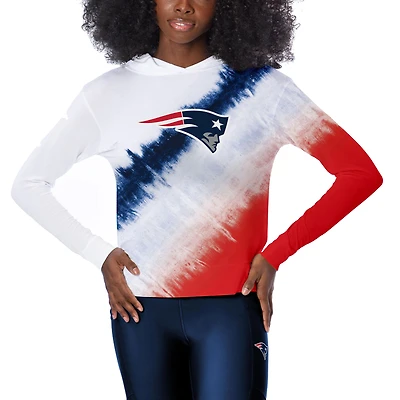 Women's Certo  White New England Patriots Rundown Lightweight Pullover Hoodie