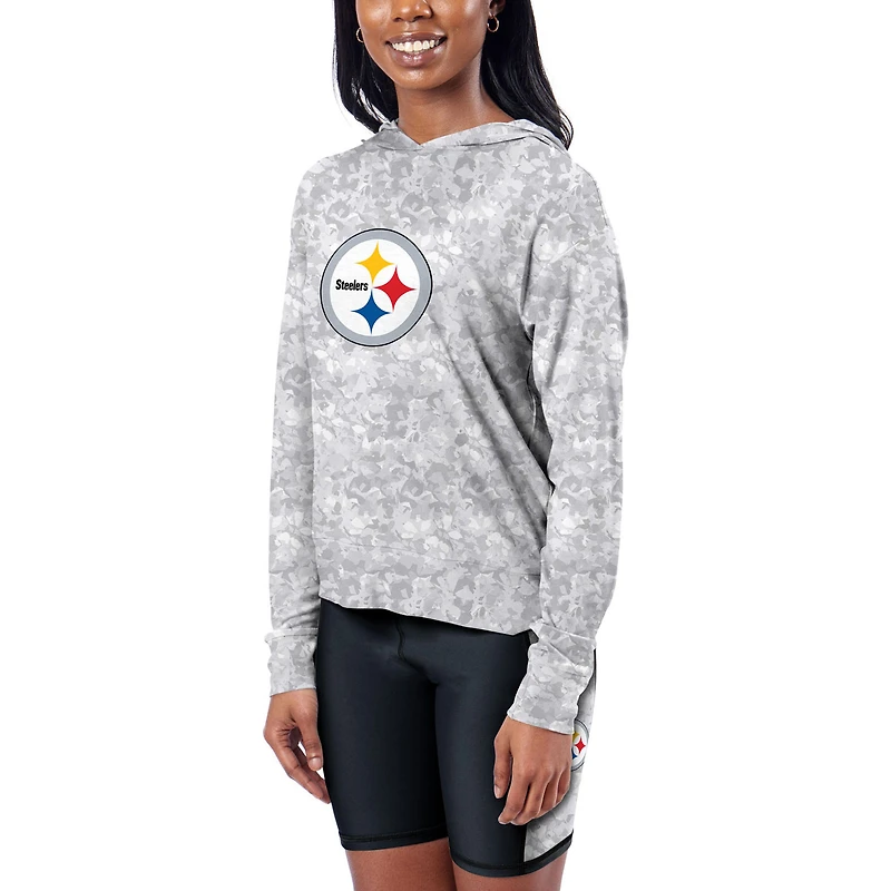 Women's Certo  Gray Pittsburgh Steelers Session Pullover Hoodie