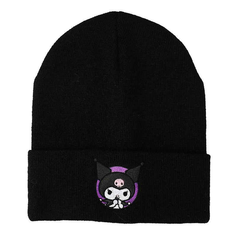 Men's Kuromi Black Hello Kitty & Friends Cuffed Knit Hat