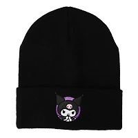 Men's Kuromi Black Hello Kitty & Friends Cuffed Knit Hat