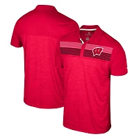 Men's Colosseum Red Wisconsin Badgers Langmore Polo