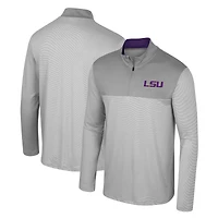 Men's Colosseum Gray LSU Tigers Tuck Quarter-Zip Top