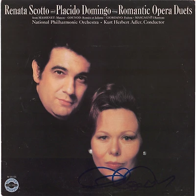Placido Domingo Autographed Renata Scotto & Placido Domingo Sing Romantic Opera Duets Album Cover - PSA