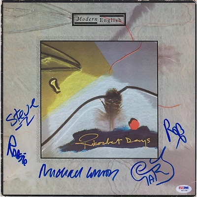 Stephen Walker, Gary McDowell, Michael Conroy, Robbie Grey, Roy Martin Autographed Modern English Ricochet Days Album Cover - PSA