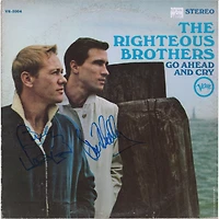 Bobby Hatfield & Bill Medley Autographed The Righteous Brothers Go Ahead & Cry Album Cover - PSA