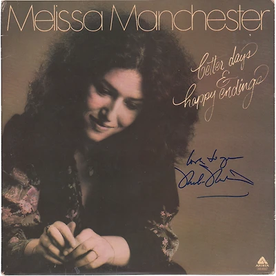 Melissa Manchester Autographed Better Days & Happy Endings Album Cover with "Love to You" Inscription - PSA