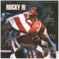 Rocky IV Autographed Album Cover with 5 Signatures and "Rocky Jr." Inscription
