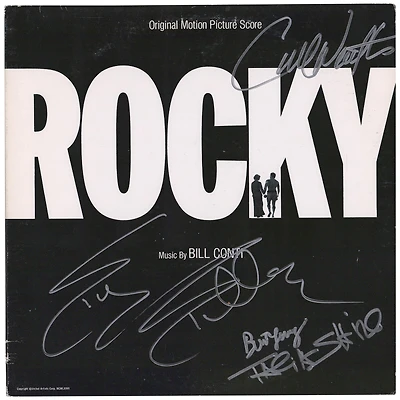 Rocky Cast Autographed Album Cover with 4 Signatures